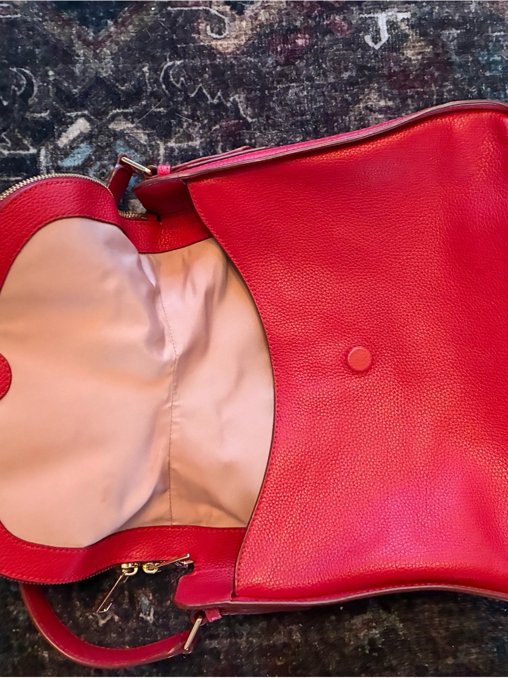 Marc Jacobs Vibrant Red Pebbled Leather Shoulder Bag - Picture 4 of 5